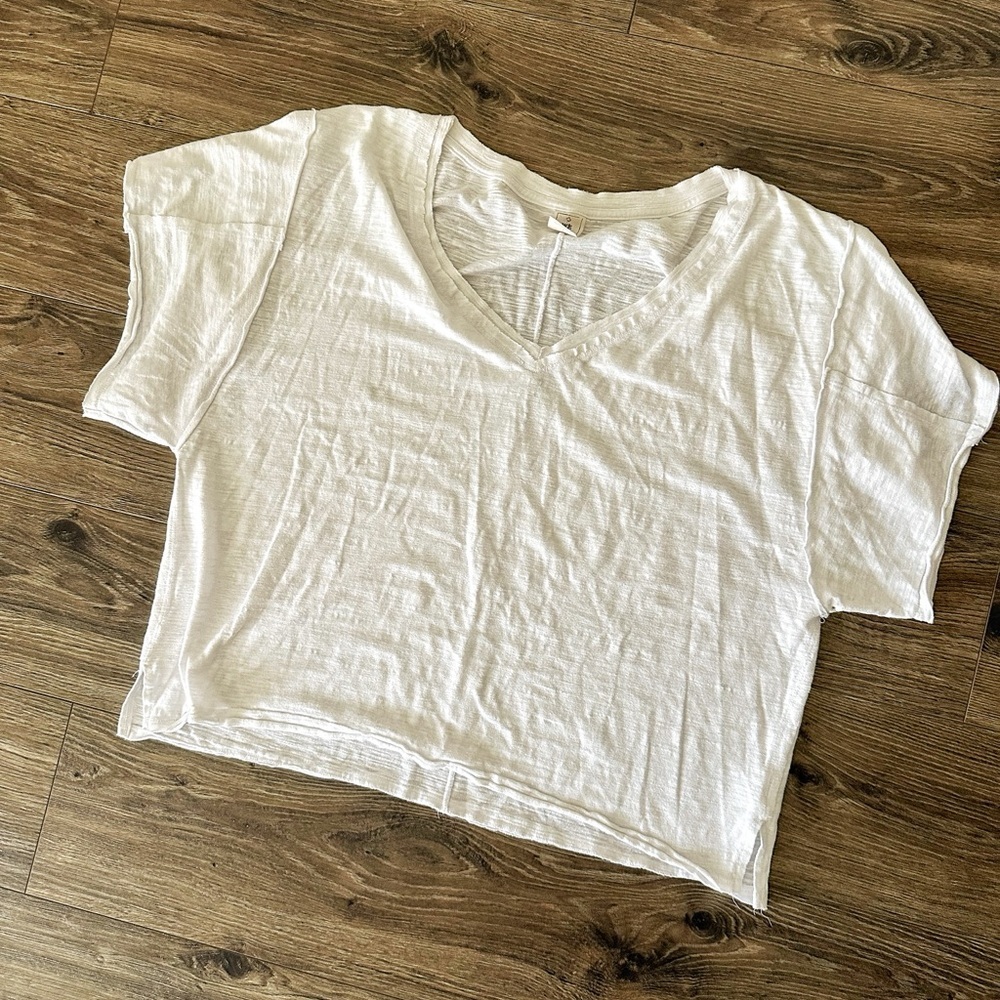 We The Free White V-Neck Women's Top